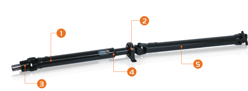 Two piece driveshafts